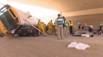 Simulacro de accidente sirve para entrenar a los oficiales en caso de un evento de víctimas en masa