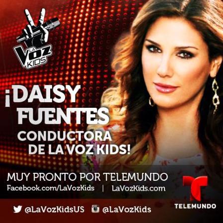 Daisy Fuentes, pura bellea y glamour, será la encargada de conducir "La voz Kids", la nueva apuesta de Telemundo. Pero no estará sola...