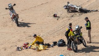 Lugar del accidente en el que falleció el portugués Paulo Gonçalves.