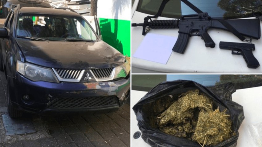 Droga, armas y vehículo decomisado en operativo.