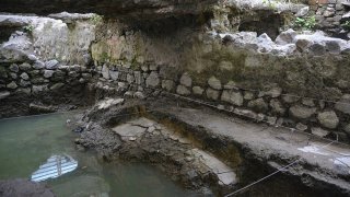 Restos de un temazcal prehispánico.