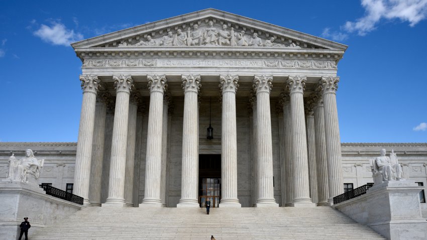 In this April 19, 2018, file photo, the U.S. Supreme Court Building is seen in Washington, D.C.