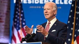 US President-elect Joe Biden speaks during a press conference at The Queen in Wilmington, Delaware on November 16, 2020. - US President-elect Joe Biden expressed frustration on November 16, 2020 about Donald Trump's refusal so far to cooperate on the White House transition process, saying "more people may die" without immediate coordination on fighting the coronavirus pandemic.