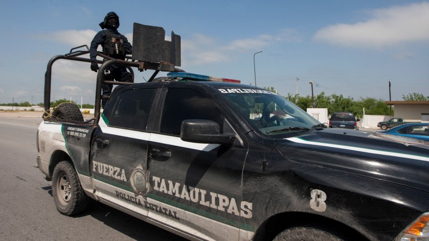 Police officers patrol near Reynosa, Mexico, in 2018.