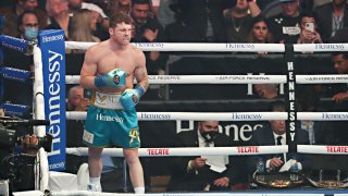 Canelo Álvarez en su pelea contra Billy Joe Saunders en Arlington, Texas el pasado 8 de mayo del 2021.