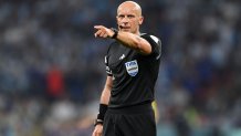 DOHA, QATAR - DECEMBER 03: Referee Szymon Marciniak looks on during the FIFA World Cup Qatar 2022 Round of 16 match between Argentina and Australia at Ahmad Bin Ali Stadium on December 03, 2022 in Doha, Qatar. (Photo by David Ramos - FIFA/FIFA via Getty Images)