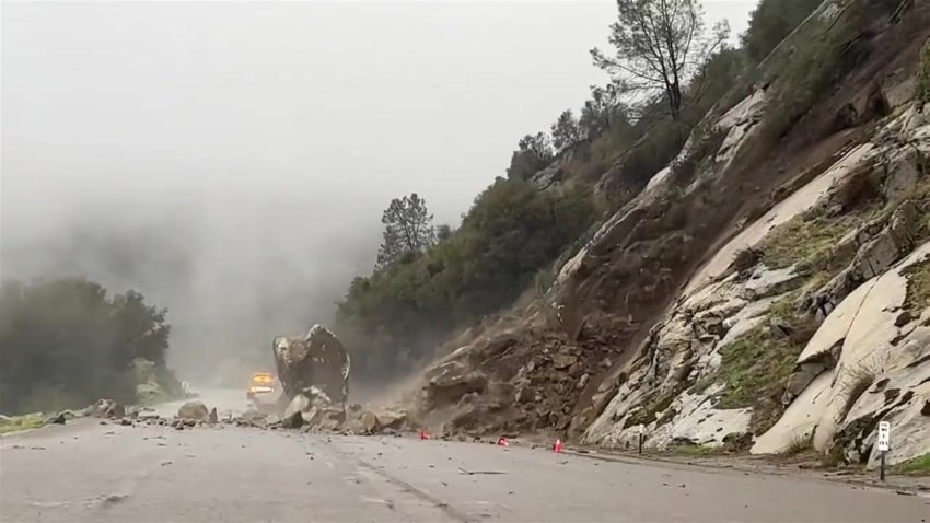 En video: tormentas en California provocan un violento deslizamiento de rocas