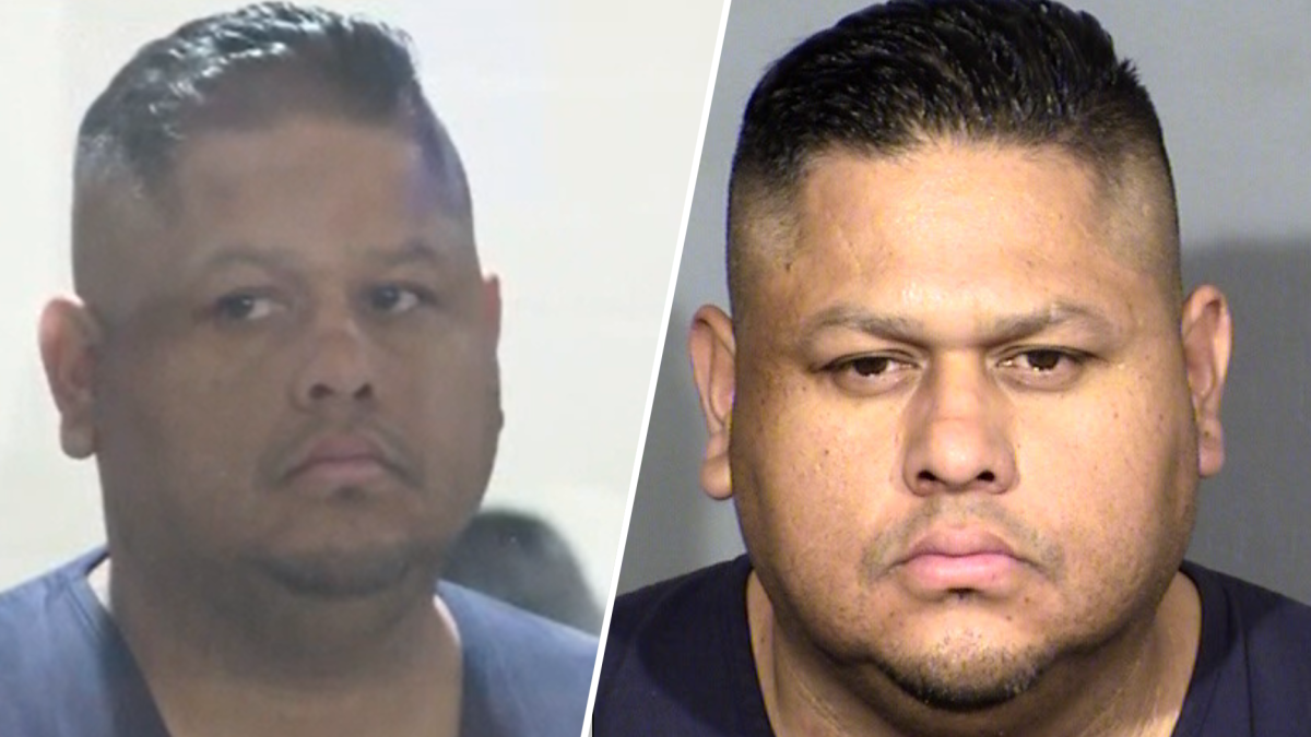On the street and chained, a father accused of brutally beating a Hispanic student in Las Vegas