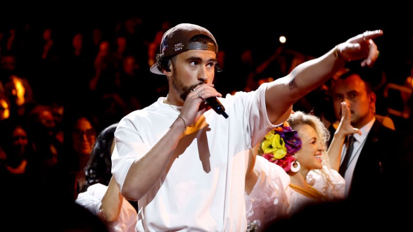 LOS ANGELES, CALIFORNIA – FEBRUARY 05: Bad Bunny performs onstage during the 65th GRAMMY Awards at Crypto.com Arena on February 05, 2023 in Los Angeles, California. (Photo by Emma McIntyre/Getty Images for The Recording Academy)