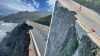 Icónica autopista costera de California sufre un derrumbe; pedazos caen al mar