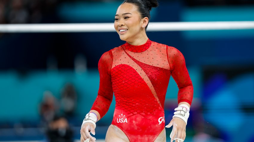 PARIS, FRANCE – AUGUST 04: Sunisa Lee of United States competes during Women’s Uneven Bars Final of the Artistic Gymnastics on Bercy Arena during the Paris 2024 Olympics Games on August 4, 2024 in Paris, France. (Photo By Antonio Martinez/Europa Press via Getty Images)