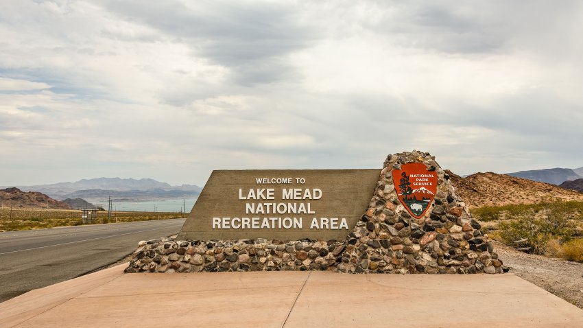 Welcome sign for Lake Mead National Recreation Area in Nevada and Arizona