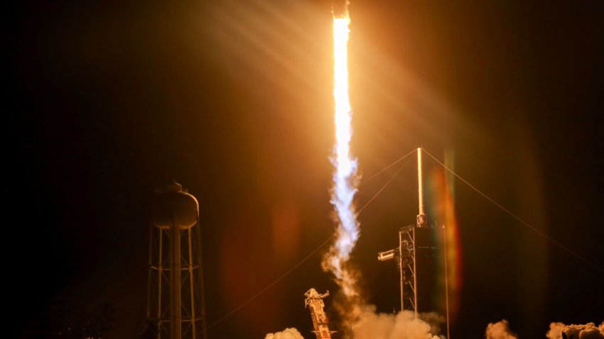 CAPE CANAVERAL, FLORIDA – SEPTEMBER 10: SpaceX’s Polaris Dawn Falcon 9 rocket blasts off from Launch Complex 39A of NASA’s Kennedy Space Center on September 10, 2024 in Cape Canaveral, Florida. The Polaris Dawn mission is a private spaceflight backed by Jared Isaacman, the billionaire founder of payments platform company Shift4. During the mission, the astronauts will attempt the first spacewalk by a private company. (Photo by Joe Raedle/Getty Images)