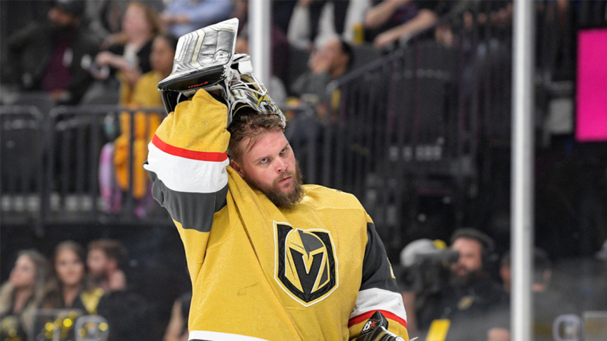 Robin Lehner, portero de los Vegas Golden Knights