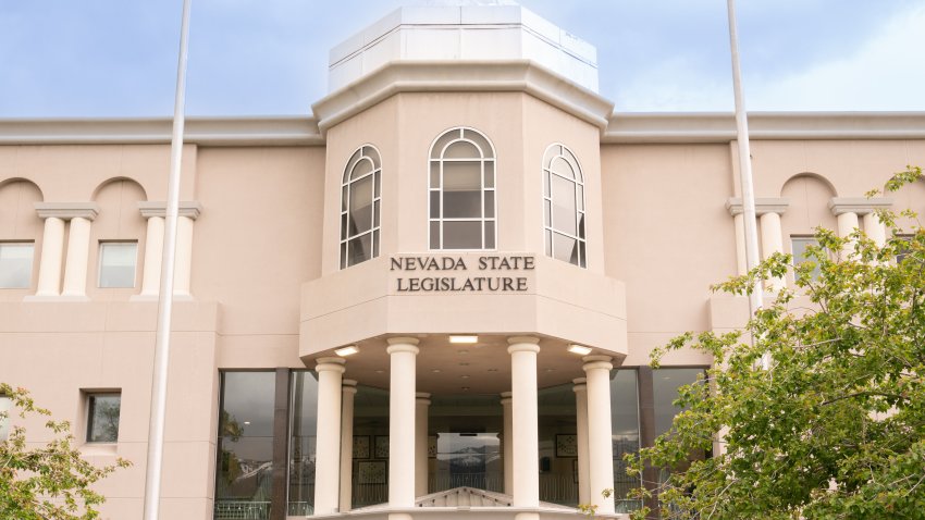 Exterior facade of the Nevada State Legislature Building in Carson City, Nevada