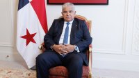 Panama’s President Jose Raul Mulino poses during a photo session at a hote,l in the French capital Paris on October 22, 2024. (Photo by Geoffroy VAN DER HASSELT / AFP) (Photo by GEOFFROY VAN DER HASSELT/AFP via Getty Images)