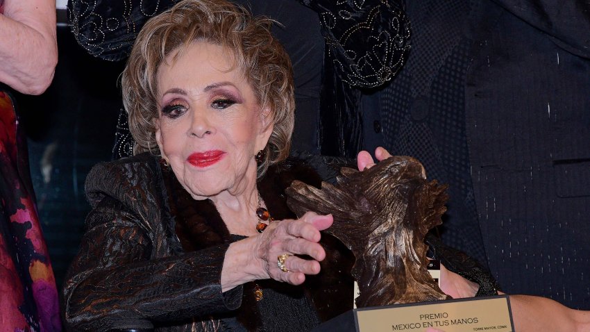 MEXICO CITY, MEXICO – FEBRUARY 07: Silvia Pinal is honored during the “Mexico en tus Manos” tribute at Fraternidad Nacional de Organizaciones Unidas on February 7, 2023 in Mexico City, Mexico. (Photo by Jaime Nogales/Medios y Media/Getty Images)