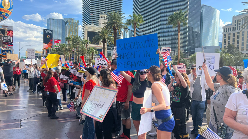 Marcha de trabajadores en Las Vegas