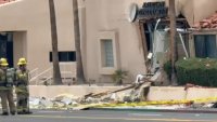 First responders at the scene of an explosion in Palm Springs on Saturday, May 17, 2025.