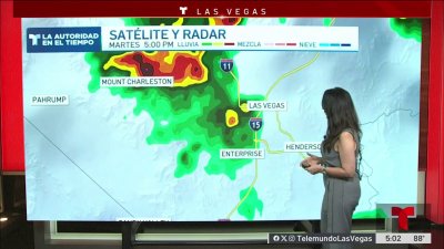 Lluvia con granizo y tormentas eléctricas en el Valle de Las Vegas
