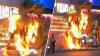 Tremendo susto: Alarma en el Strip por incendio de palmera tras lanzamiento de fuego artificial