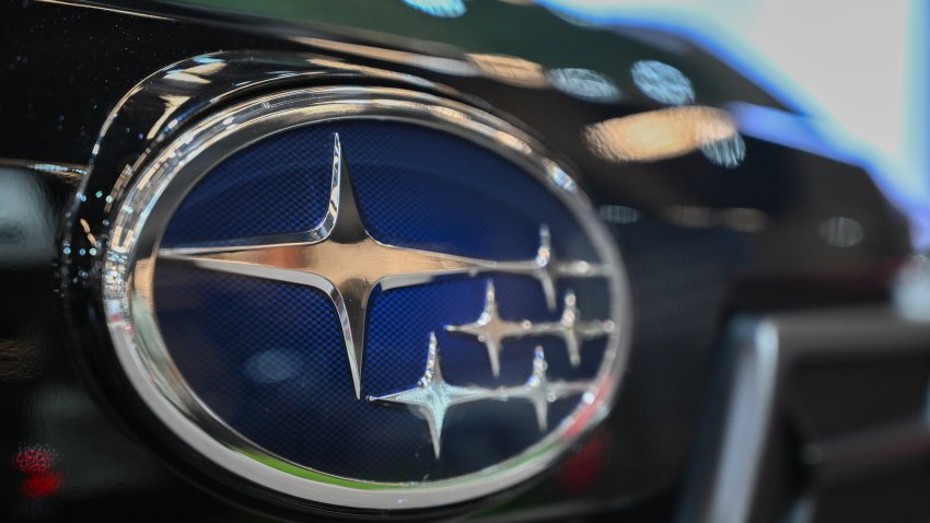 A Subaru badge at the Montreal Auto Show in Montreal, Quebec, Canada, on Thursday, Jan. 15, 2026. Founded by the Montreal Automobile Dealers Corporation, the event showcases the latest innovations from concept vehicles to new production models. Photographer: Graham Hughes/Bloomberg via Getty Images